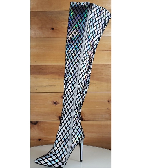 🐠Fishnet Hologram Boots🐠 - Picture 2 of 4